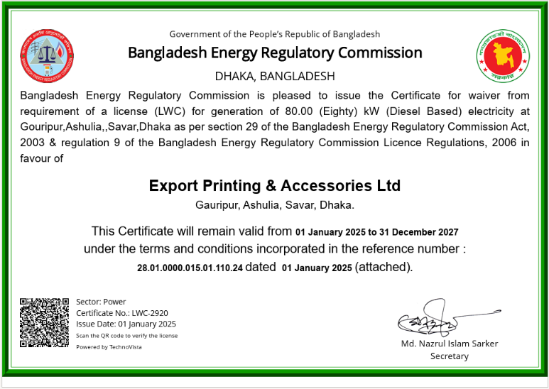 Generator Certificates